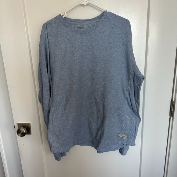 EDDIE BAUER MEN'S SIZE XL LIGHT BLUE CREW NECK LIGHT WEIGHT SWEATER - Picture 1 of 4